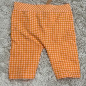 Brand New orange checkered biker shorts